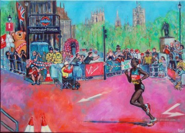 Sport œuvres - edna dirige londres marathon impressionniste